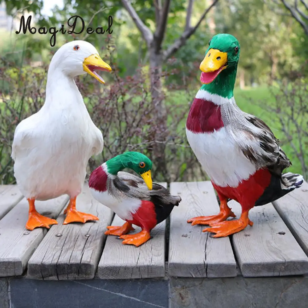 MagiDeal Various Realistic Duck Ornament Figure Outdoor Home Garden Water Pond Decoration DIY Vivid Artificial Feather Craft