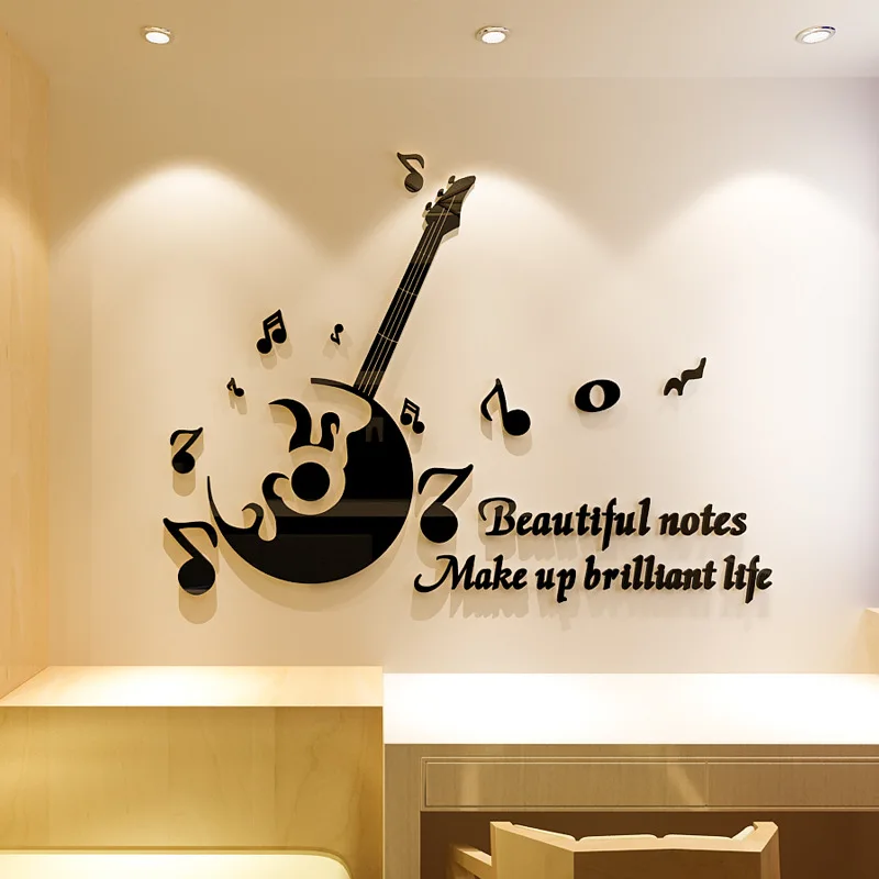 

Creative 3D music DIY chidren's room bedroom living room TV background wall decoration 3D acrylic wall sticker