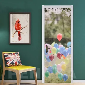 

Door Stickers PVC Poster Self Adhesive Balloon Home Decoration 3D Canvas Print Waterproof Wallpaper For Living Room Art Picture