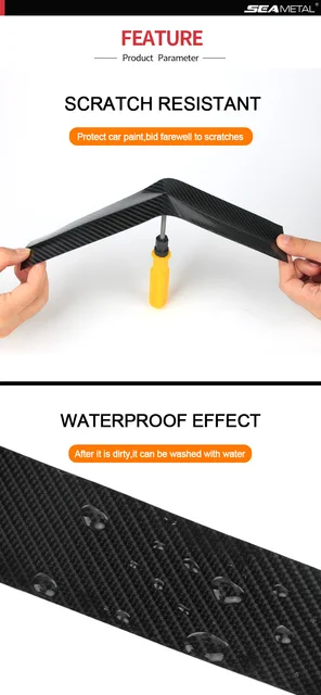 Pellicola In Fibra Di Carbonio Per Auto 5cm X 10m - Anti Graffio, Impermeabile Per Paraurti E Soglie