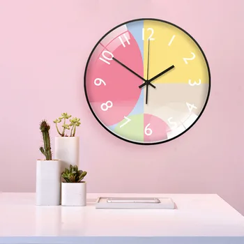 

Retro Nordic Living Room Wall Clock Modern Design Clock Mechanism Large Decorative Wall Watches Home Decor Quartz Clock WZH219