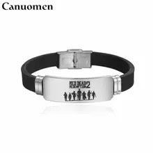Canuomen Новое поступление Красные изображения из фильма «Red Dead Redemption» браслет регулируемые браслеты из нержавеющей стали подарок для мужчин мальчик силиконовые браслеты