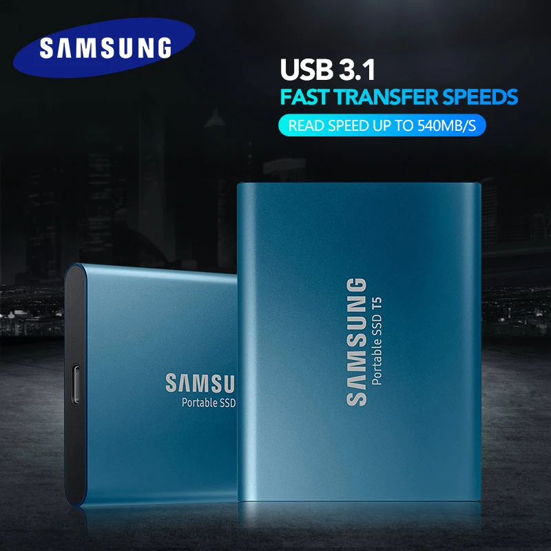 

samsung T5 portable SSD 250GB 500GB 1TB 2TB USB3.1 External Solid State Drives USB 3.1 Gen2 and backward compatible for PC