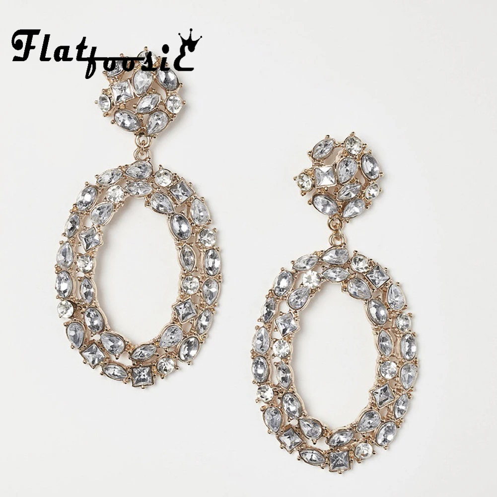 

Flatfoosie New Brand Design Crystal Drop Earrings for Women Jewelry Colorful Bohemian Wedding Handmade Party Dangle Earing Girls