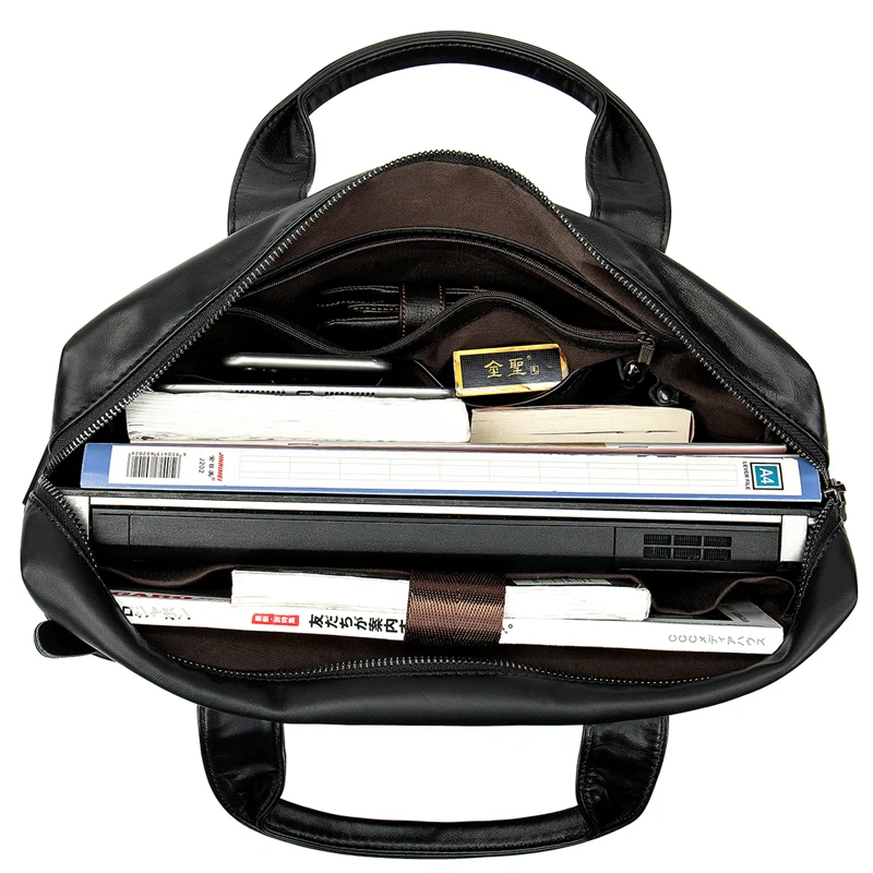 WESTAL genuine leather bag for men's briefcase bussiness laptop bags for documents messenger handbags tote briefcase 9005