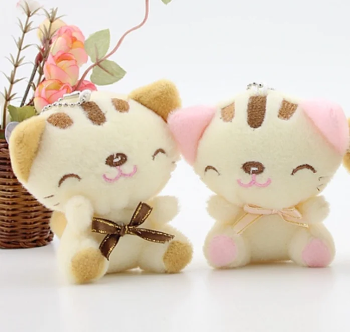 

Kawaii NEW Cat Toy , 8CM Approx. Plush Stuffed Toy Doll , Keychain pendant Plush Doll ; Gift Wedding Bouquet Sucker TOY DOLL