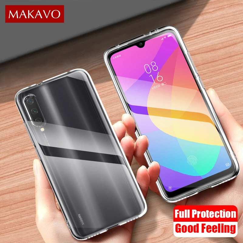 Чехол Makavo для Xiaomi Mi A3 тонкий прозрачный силиконовый мягкий ТПУ чехол накладка