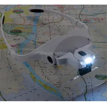 Горячая распродажа! LED Head увеличительное Очки для ресниц регулируемый угол объектива 5 объектив 1.0x1.5x2.0x2.5x3.5x налобный фонарь