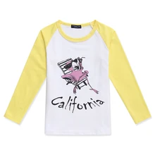 Забавные футболки одежда для детей хлопковые детские футболки с круглым вырезом детские топы с длинными рукавами для девочек Футболка для маленьких мальчиков с принтом птицы в стиле «California»