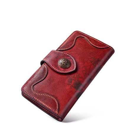 

men and women's genuine leather wallet women's cow leather wallet long wallet