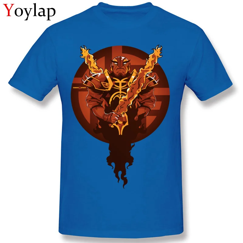 Crew Neck Pure Cotton Mens T Shirt Printed Short Sleeve Tops Shirts Special Geek Tee Shirts Xin The Ember Spirit Top Quality blue