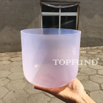 

TOPFUND Pink Gemstone Fused Clear C Root Clear Crystal Singing Bowl 7''