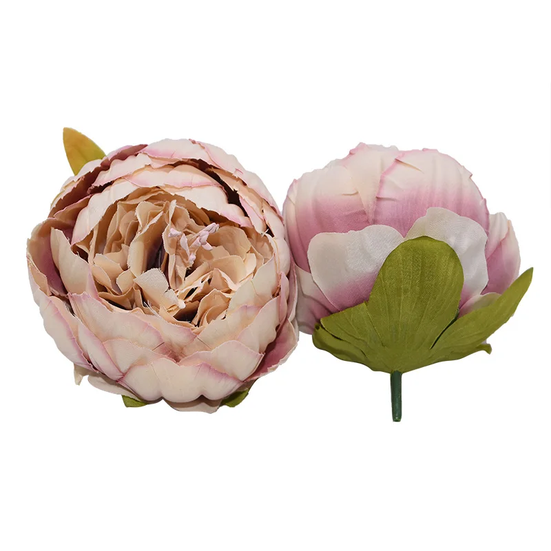 1pc 8cm Big Artificial Peony Flower Heads DIY Silk Flower Head for Wedding Home Party Decoration Flowers Fake Flower