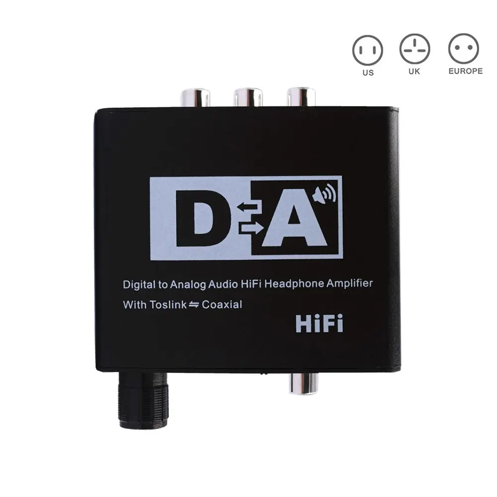 

New Digital to Analog Audio HiFi Headphone Amplifier Toslink Coaxial Mutual Converters Adapter Adaptor GDeals