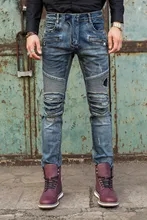 Бесплатная Доставка Новых Мужчин Джинсы Мужская Мода Байкер Джинсы Slim Fit молнии Разорвал Джинсы Дизайн Прямые Узкие Джинсы Мужчины Хип-Хоп Джинсы
