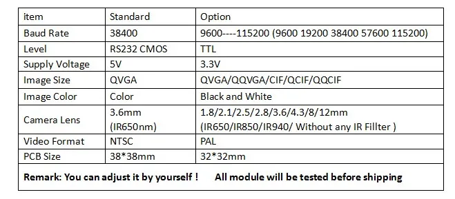 3 шт. RS232/ttl Arduino JPEG цифровой серийная камера Модуль SCB-1 с video out Поддержка VIMICRO VC0703 VC0706 протокол