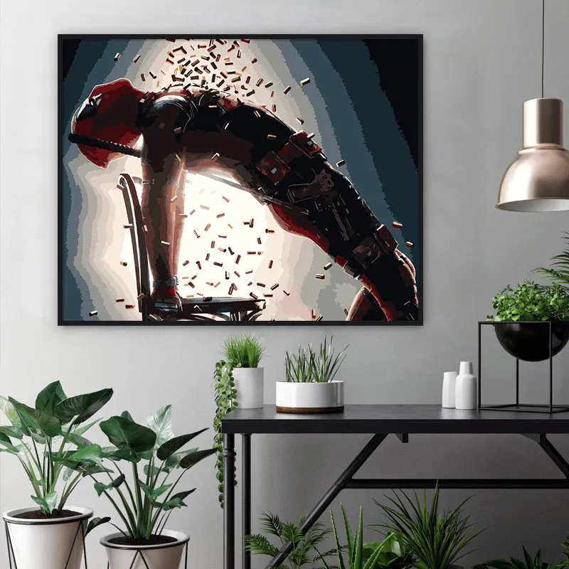 Картина по номерам для взрослых Deadpool рисунок искусственное масло на холсте