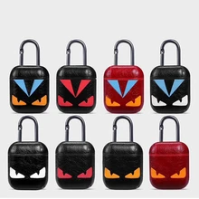 Luxury brand Devil eyes Leather case For Airpods Protective Wireless Bluetooth Headset Accessories Box Charging Earphone Bag