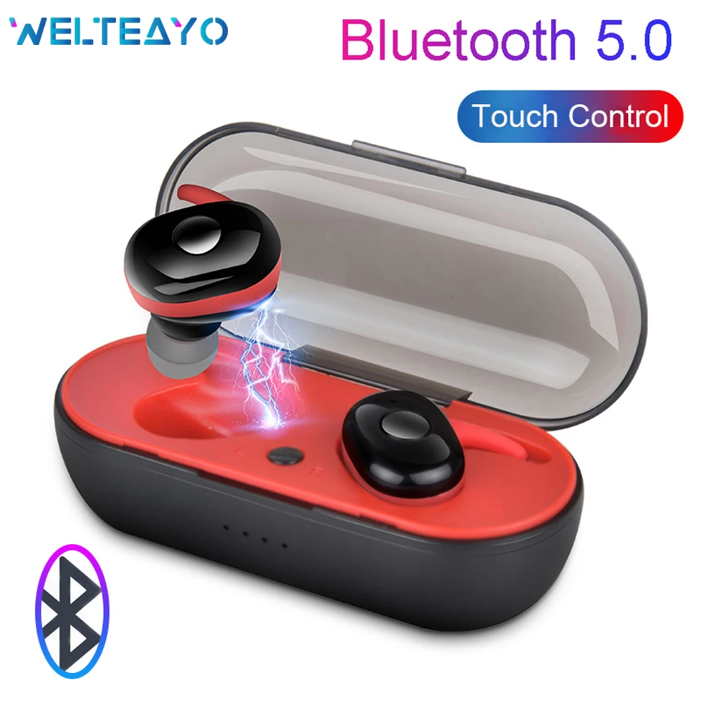 

WELTEAYO TWS Bluetooth V5.0 Earphone Touch Control Wireless Stereo Mini Headset Bluetooth Wireless True Handsfree Sport Earbuds