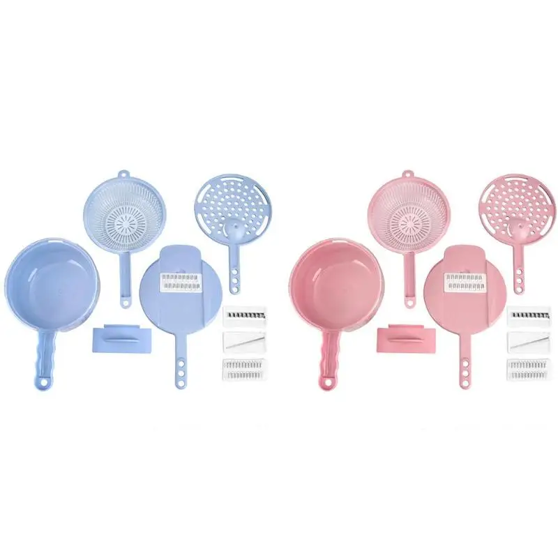 

10pcs/Set Multi-function Vegetable Fruit Slicer Cutter Creative Round Hand Manual Potato Carrot Grater Chopper Filter Water Tool