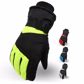 

Men Women Skiing Gloves Waterproof Leather Winter Warm Ski Snowboard Snow Mittens Outdoor Sport Thermal Hiking Cycling Gloves