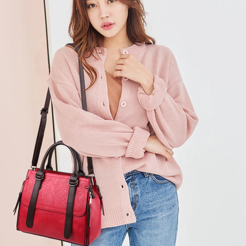

Jaybag 2019 New PU Leather Sac A Main Torebki Damskie Solid Vintage Women Messenger Bags Boston Handbag Women Shoulder Bag Bolsa