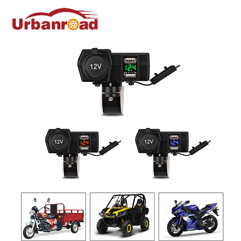 

Motor Motorcycle Dual USB Charger Waterproof Motorbike USB Motorcycle Charger Voltmeter Socket Adapter Power Cigarette Lighter
