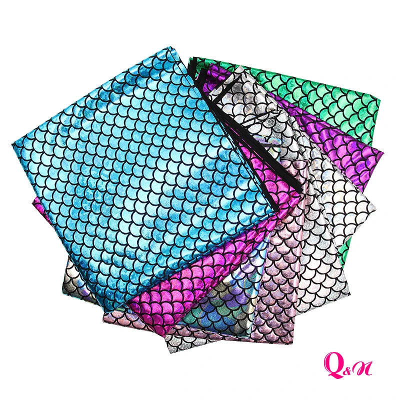 Q&ampN 50*145 cm Fish scales Synthetic Hologram Spandex fabric for Sewing DIY Craft Decorative Garment Knot Bow Bags | Дом и сад