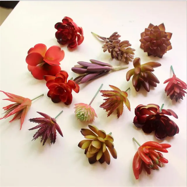 2016 Моделирование Лотоса Lithops Сочные Искусственные цветы украшения Красный Искусственные Суккуленты Растения садовые украшения G10
