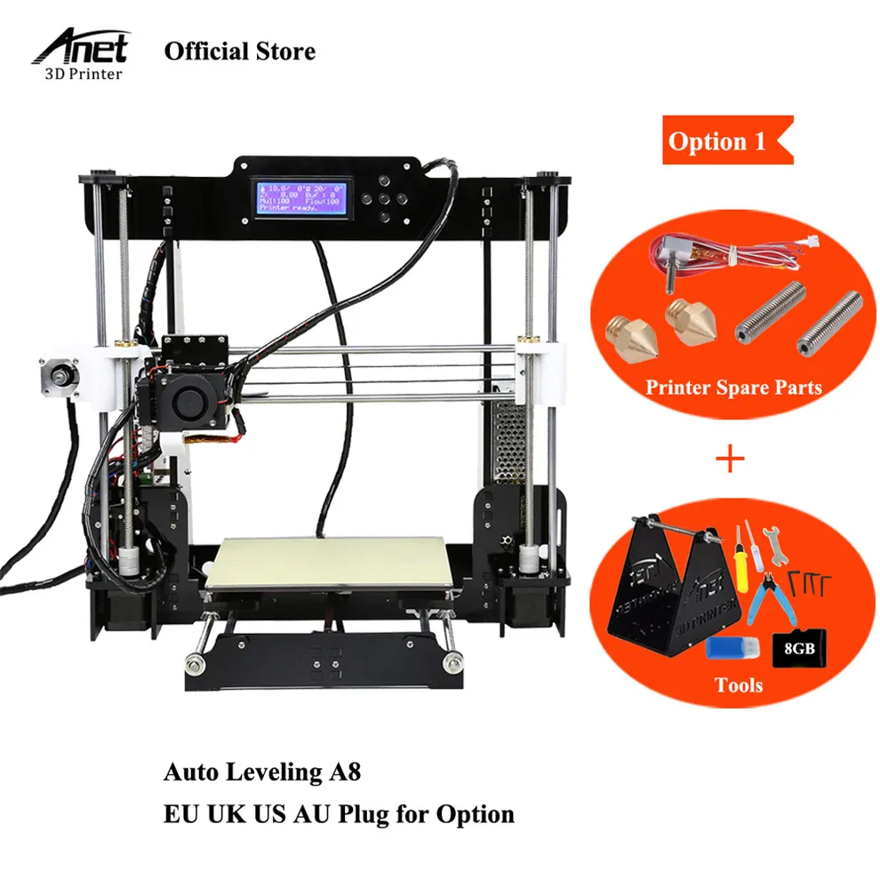 Aliexpress.com : Buy Anet A8 3D Printer 3D Printers Auto Leveling ... - Anet A8 3D Printer 3D Printers Auto Leveling Reprap I3 DIY Kits 3D Printer Kit Auto