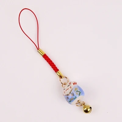 1 шт. Omamori Maneki Neko Fortune Cat Висячие брелки брелок милый меховой колокол украшение подвеска на сумку хороший подарок J30 - Цвет: 3