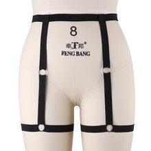 Женские ноги подвязки черный Эластичный ремешок в стиле Готик, панк, бандаж, портупея с высокой талией чулок бедра нижнее белье Подвязка невесты