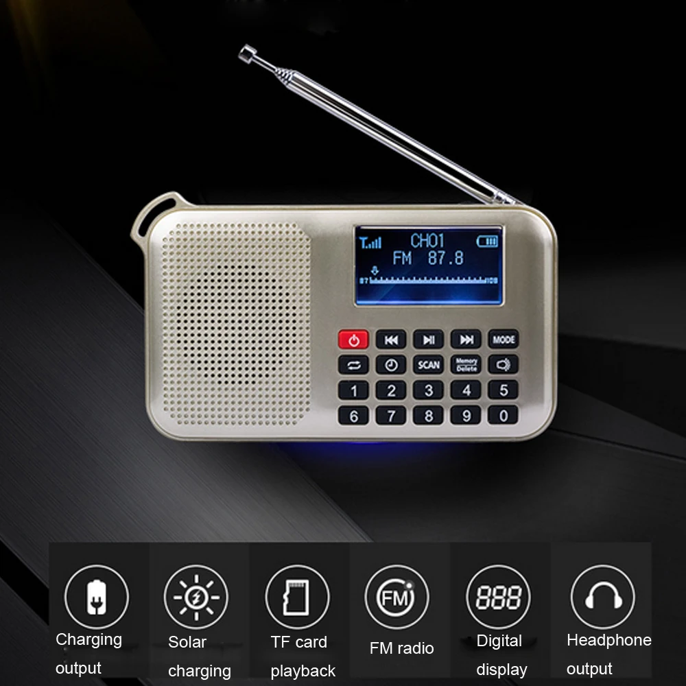 FM радио JINSERTA на солнечной батарее мини Колонка музыкальный mp3 плеер аварийное с