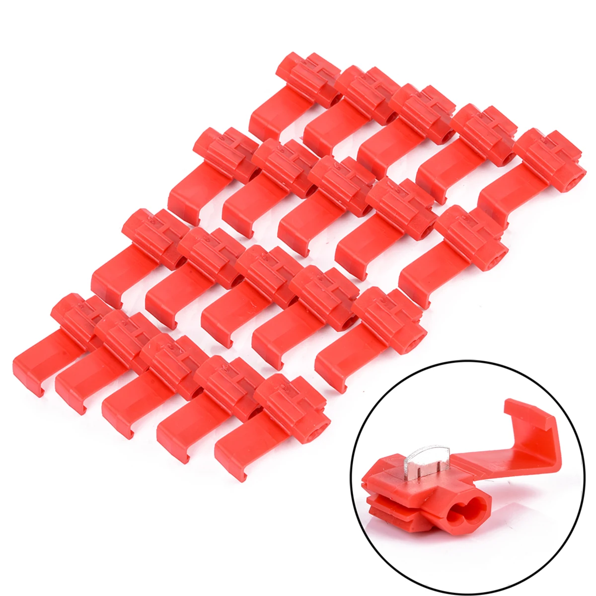 20pcs Reliable Red Lock Splice Electrical Lock Quick Splice Wire
