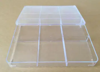 

Rectangle 6 grid glossy transparent plastic box jewelry tools sundries classification Storage Boxes Bins 3 pcs/lot