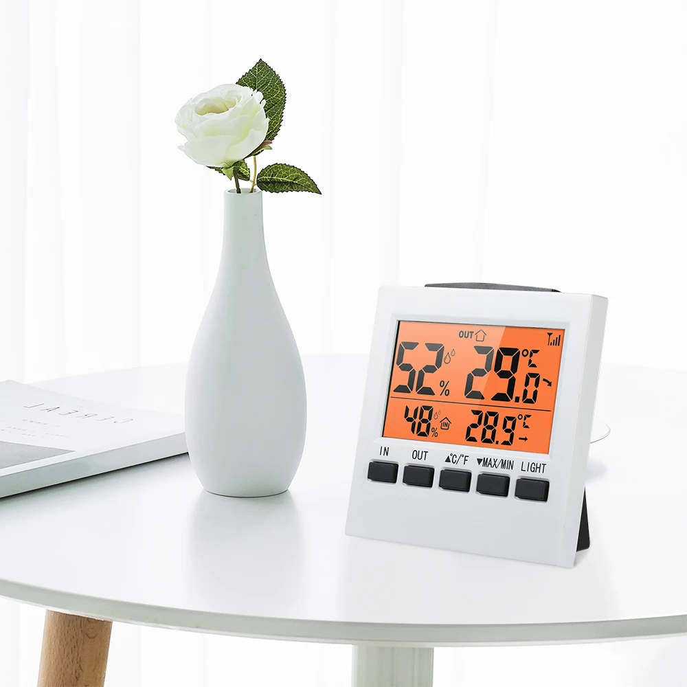 LCD Digital Wireless Indoor/Outdoor Thermometer Hygrometer Temperature