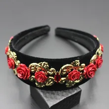 Корейский Подиум раздел барокко моды аксессуары для волос золото керамические солнцезащитные волосы украшения обруча для волос 135