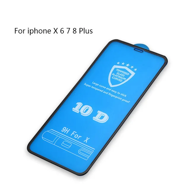 DHL 100 шт. для iPhone X XR XS Макс закаленное Стекло 10D полное покрытие изогнутый край для iPhone 8 7 плюс 6s 6 Экран протектор Стекло фильм