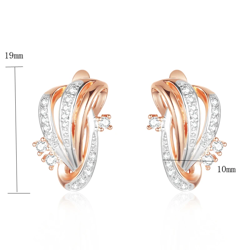 Модные ювелирные изделия для женщин 585 розовое золото цвет свисающие серьги белый кубический циркон цветы Висячие серьги завод