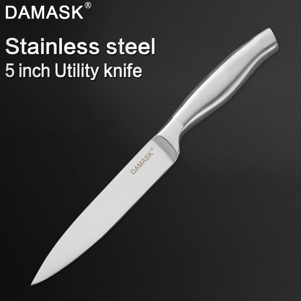 

DAMASK Utility Knife 5 Inch Multi-purpose Cutter Paring Peeling Knives 7Cr17 Stainless Steel Knives Kitchen Knife Accessories
