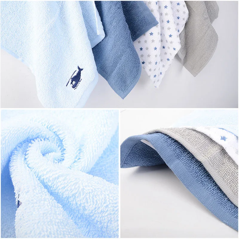 4PC 100% Cotton Newborn Baby Kids Bath Hand Towel Wash Cloth Washcloths Stuff for Newborns Reusable Baby Wipes Toallas Kids