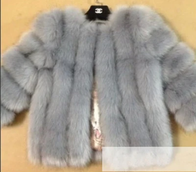Большие размеры, высокое качество, Зимняя женская шуба из искусственного лисьего меха, роскошные короткие куртки и пальто из искусственного меха, Женская парка, manteau fourrure femme - Цвет: Grey