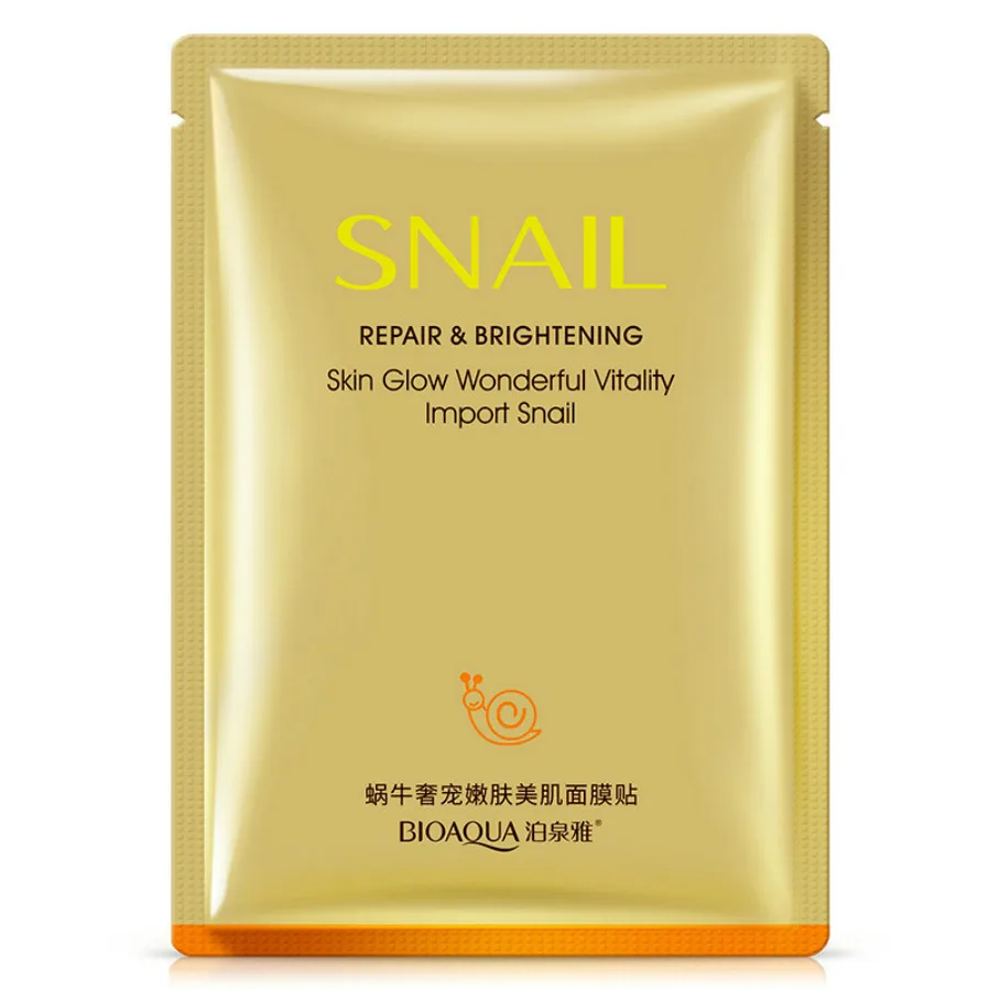 

1Pcs Snail Secretion Filtrate Mask Moisturizin Skin Care Plant Facial Mask Moisturizing Control Blackhead Remover Mask Face Care