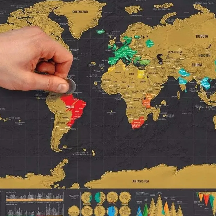 Путешествия люкс скретч-офф карта стереть черный мир mapa для детей путешественник география Новинка креативный подарок плакат на стену mundi rascar