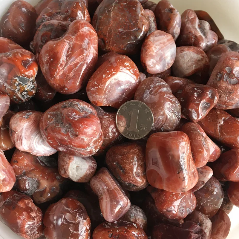 Natural Southern red agate Quartz Tumbled Semi precious Stones Crystals