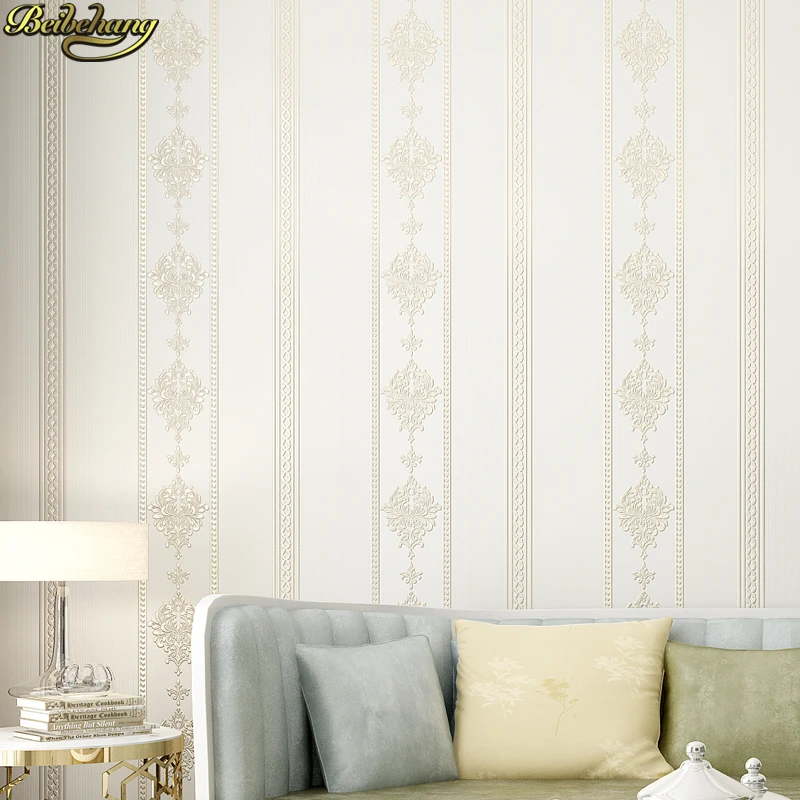 Beibehand-papel de Parede 3d com Listras Europeias Auto-adesivo à Prova Dágua Almofadado Quarto Sala de Estar Plano de Fundo de tv