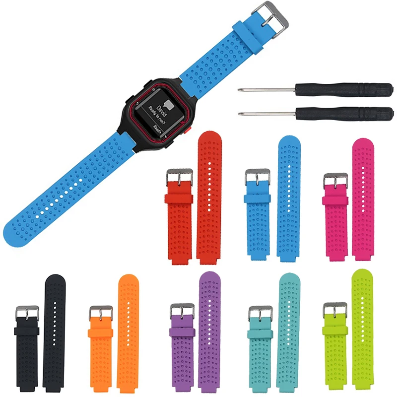 

Essidi New Soft Rubber Watch Strap Replacement Tool Set For Garmin Forerunner 25 Watch Band Strap
