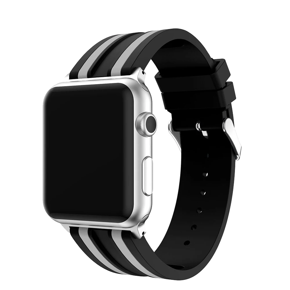 Ремешок силиконовый для Apple watch сменный спортивный смарт браслет iwatch 4 3 2 1 38 мм 40 42