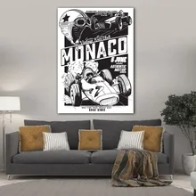 Embelish grande Vintage Vector Monaco carrera Poster decoración moderna del hogar HD lienzo pinturas al óleo para cuadros para la pared del salón