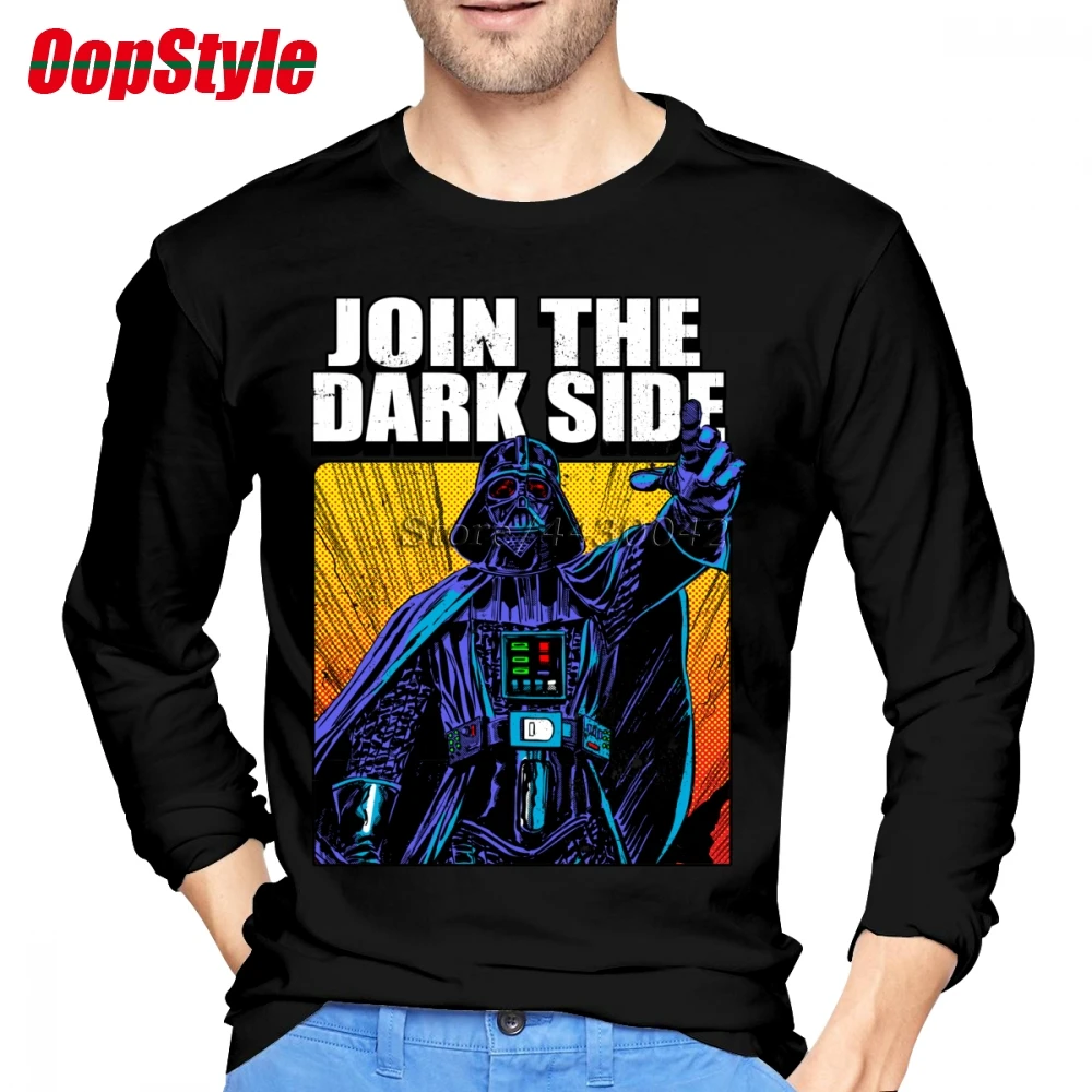 Мужская футболка с длинными рукавами Darth Vader хлопковая Футболка принтом Звездные